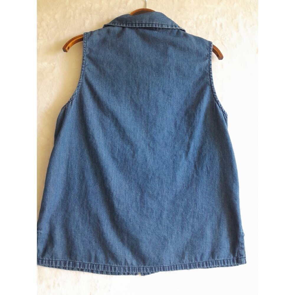 VTG Bobbie Brooks Denim Vest Soutache Embroidered Cowgirl Sleeveless 4/6 - Picture 3 of 6